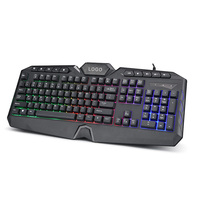 Keyboard Gaming Multimedia USB Berkabel Ukuran Penuh dengan Lampu Latar LED 104/105 Tombol Kabel 1.5M - Ergonomis untuk Laptop/Desktop KBL-201