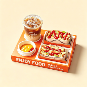 Contenedores de Cartón Desechables Personalizados de Fábrica, Impresión Personalizada, Gran Capacidad, Solución Integral para Hamburguesas y Sándwiches - Product Image 2