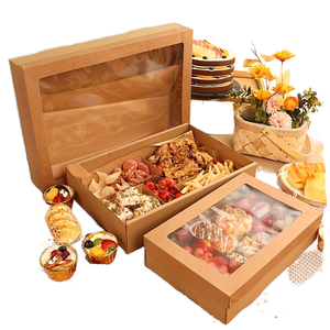 Caja de Embalaje con Base y Tapa de Papel Kraft, Ventana de PET/EVA, Forro de Esponja, Grabado en Relieve y Reciclable, para Exhibición de Alimentos y Almacenamiento de Azúcar - Product Image 1