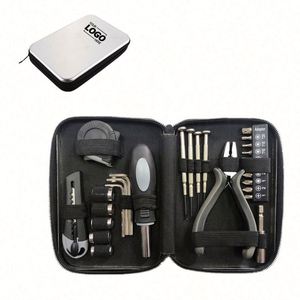 Ensemble d'outils ménagers personnalisé de 27 pièces avec boîte à outils en fer - Trousse à outils essentielle pour les réparations à domicile et les projets de bricolage - Product Image 1