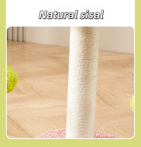 Rascador para Gatos con Forma de Flor de Peluche, Poste Rascador Alto con Juguete de Pista y Bola Interactiva, Árbol para Gatos de Madera para Escalar Verticalmente - Product Image 5