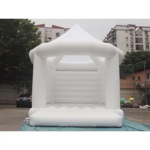 Castelo de casamento branco adulto comercial bouncy para festas de casamento com teto superior da fábrica inflável de cantão