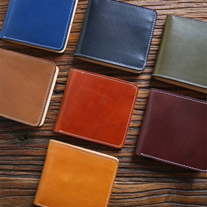 Custom Vintage Vegetable Tanned Genuine Leather <b>Wallet</b> for Men Handmade <b>RFID</b> <b>Blocking</b> Short <b>Wallet</b> with Open Closure - Product Image 4