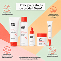 Coffret soin visage 5 en 1, hydratation intense, soin nourrissant, répond aux besoins quotidiens de soin de la peau, collagène, peptides, exosomes, soin pour peaux sensibles