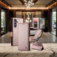 Étui en cuir artificiel RFID WEVIEW 2025 pour S25/S25 Plus/S24/S23/S22/S21 avec protection d'écran, portefeuille magnétique