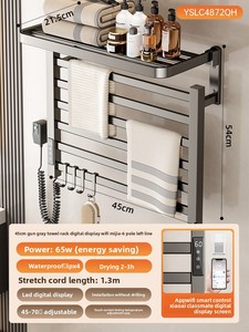 Scaldasalviette Elettrico Intelligente in Fibra di Carbonio, Montaggio a Parete per Bagno, Installazione Senza Foratura, Riscaldamento e Asciugatura - Product Image 6