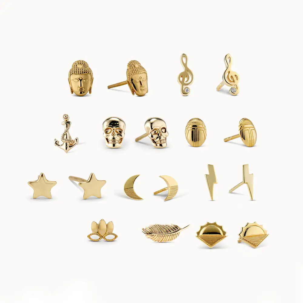 Pendientes de tuerca personalizados para mujer y niño, joyería chapada en oro de 18K, 925 de plata, joyería de moda, aretes de tuerca