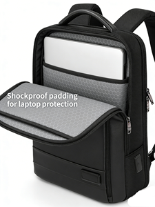 Sac à dos professionnel pour ordinateur portable avec logo personnalisé, faible MOQ, antivol, chargement USB, étanche, pour hommes, idéal pour les voyages d'affaires et l'école - Product Image 5