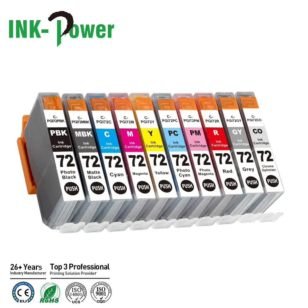 Cartucho de tinta de inyección de tinta para impresora Canon PIXMA Pro-10 PGI-72 Pro 10 10S, PGI 72 PGI72 PRO-10S