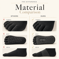 Chaussettes de yoga à cinq doigts JOYFIT, antidérapantes, pour femmes, chaussettes de Pilates, chaussettes d'équilibre pieds nus, chaussettes de studio