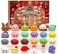 Calendrier de l'Avent transfrontalier Fidget Squishy en forme de boulette mystère de Noël, boîte surprise, jouet anti-stress pour hommes de plus de 14 ans
