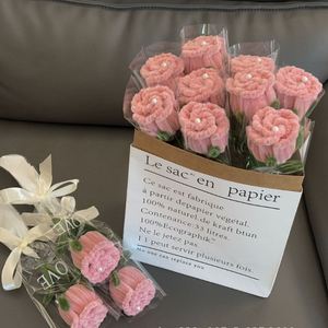 Bouquet de fleurs artificielles en peluche torsadées, faites à la main, multicolores, 40 cm, cadeaux pour la Saint-Valentin - Product Image 3