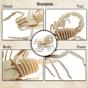 Puzzle en feutre 3D pour enfants, scorpion, jouet animal DIY, non tissé, léger, jeu éducatif, cadeau, différent de l'ensemble en bois - Product Image 3