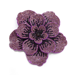 WBF-275 di lusso fatto a mano da donna 3D fiore strass spilla Patch accessori per la lavorazione dell'indumento - Product Image 3