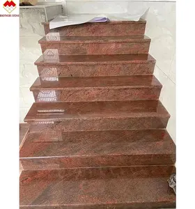 Indische mehrfarbige rote Granit Schritt Stein Profil Pflaster billige Rosso Granit Treppe und Riser