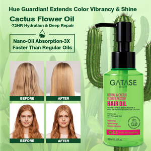 Huile capillaire réparatrice à l'huile de coco et aux fleurs de <span class=keywords><strong>cactus</strong></span> biologiques et végétaliennes OEM GATASE, marque privée, soin capillaire professionnel pour cheveux abîmés - Product Image 4