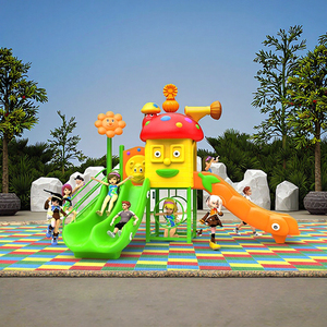 Ngoài trời nhựa trượt thiết bị sân chơi cho trẻ mẫu giáo nhà máy bán buôn cho sân bay phiêu lưu công viên - Product Image 1