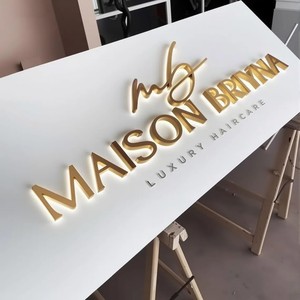 Vente en gros d'usine, logo d'entreprise personnalisé, lettres en métal 3D, enseigne en métal LED, enseigne lumineuse LED, panneau publicitaire LED - Product Image 1