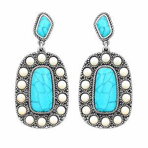 Orecchini Pendenti Vintage Blu-Verde, Gioielli Artistici di Moda per Donne - Product Image 1