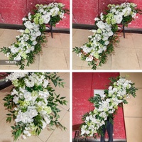 DKB Factory - Fleurs et plantes artificielles décoratives - Chemin de table blanc et vert pour la décoration de la table des mariés
