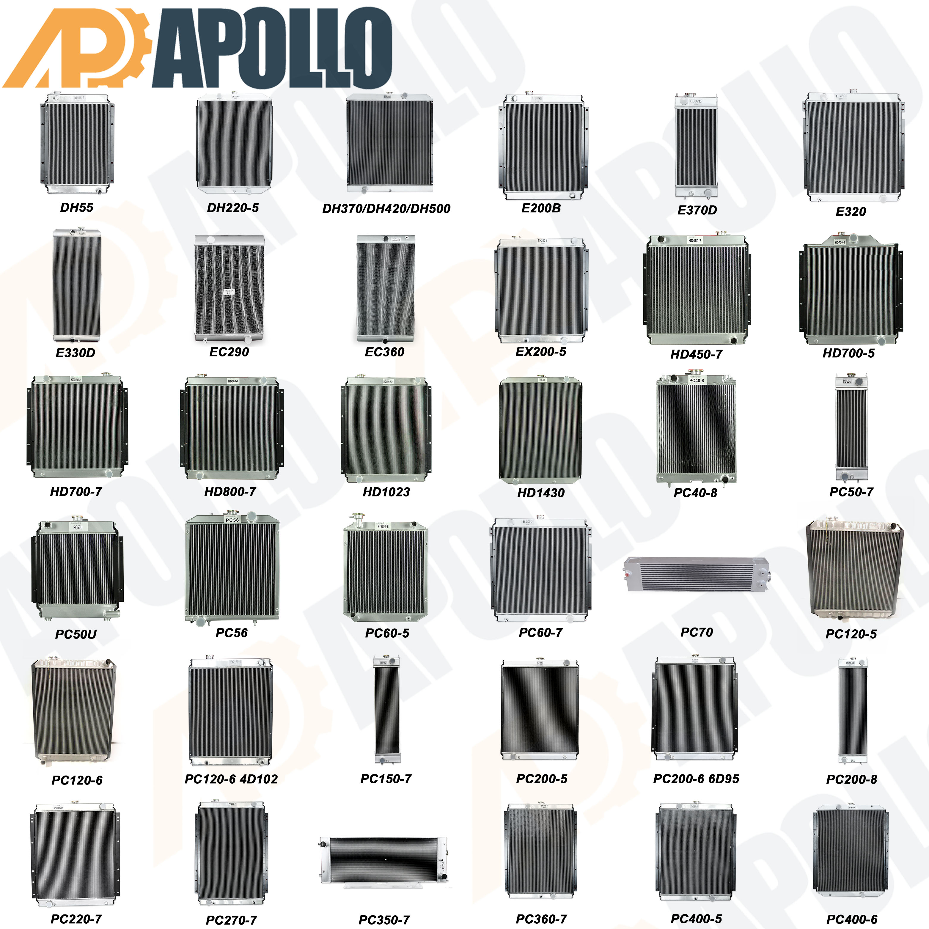 Apollo Excavator Spare Part Radiator Water Tank Radiator