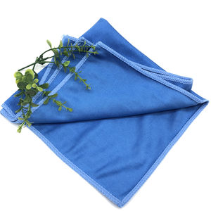 Serviette personnalisée en verre microfibre bleu Offre Spéciale 40*40cm 300gsm sans traces pour le <span class=keywords><strong>nettoyage</strong></span> des vitres/voitures - Product Image 6