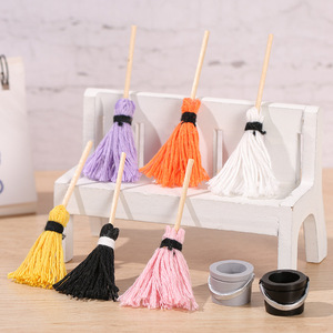 Miniature Mop Ornament Resin Handmade <b>Doll</b> House <b>Accessory</b> Toy Decor 5 To 7 Years Unisex - Product Image 2