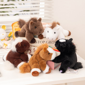 Simpatico giocattolo di peluche animale profumato e realistico piccolo cavallo animale imbottito in maglia di cotone PP che riempie lo Stress rilievo ornamento Desktop - Product Image 5