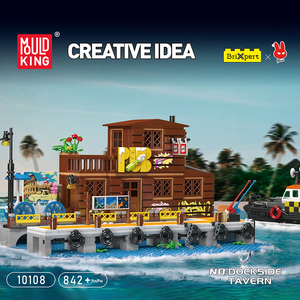 Moule King 10108 842PCS Street View Serie Dock Tavern Ornement Building Block Modèle Technique Jouet Éducatif Festival Cadeau - Product Image 2