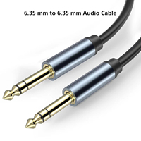 1/4 inci kabel instrumen TRS 6.35mm kabel Audio Stereo Jack Male 6.35 garis interkoneksi seimbang untuk gitar listrik