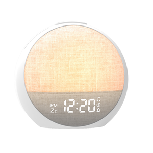 Réveil avec affichage de l'heure, lumière colorée, mode lever/coucher du soleil, <span class=keywords><strong>radio</strong></span>, son d'alarme, lumières de réveil, bruit blanc, alimentation USB - Product Image 1
