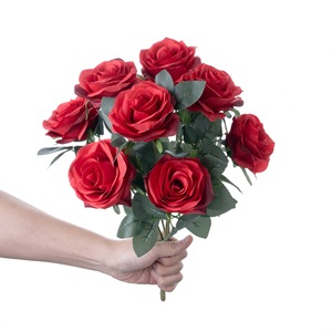 Bouquet de roses artificielles CallaFloral, 10 têtes, réalistes, pour mariage et décoration intérieure - Product Image 5