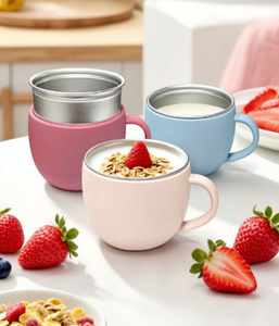 Vaso de Agua Infantil de Acero Inoxidable 304 de Grado Alimenticio con Interior de Silicona, Asa Antideslizante, No Tóxico e Inodoro para la Bebida Diaria de Niños Pequeños - Product Image 4