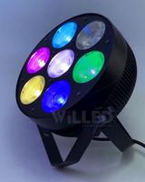 Éclairage de scène LED Par 7x40W Pixel DMX RGB DJ Disco Club Mariage Fête Parcan LED Plat Par Light