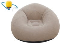 Canapé paresseux portable Eco-PVC 11 styles avec pompe à pied pour le temps libre en plein air chaise longue pliable canapé pouf gonflable