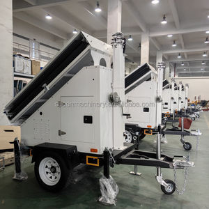 Remolque de Seguridad Solar con CCTV, Mástil Telescópico de 4-9 Metros, IP65, Remolque Solar Móvil para Obras de Construcción - Product Image 3