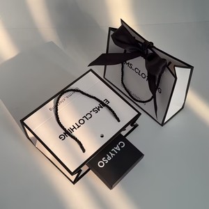 Custom Logo High Hardness Matte White Gift Shopping Handbag Multi Sizes Fashion Brand Gift <b>Paper</b> Bags with Black Twisted Handle - Product Image 6