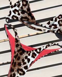 Leopardo Sexy <span class=keywords><strong>Tanga</strong></span> Bikini Vikinis Trajes De baño Para Mujer mujeres traje De baño - Product Image 6