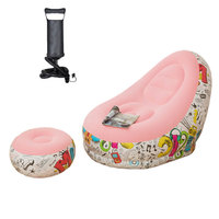 Sofá inflable plegable con flocado, silla de salón inflable Ultra, tumbona de soplado con Pedal