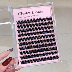 <span class=keywords><strong>Faux</strong></span> cils en grappe effet renard naturel, 10 rangées, en vrac, segmentés, individuels, semi-faits à la main, offre spéciale directe usine - Product Image 1