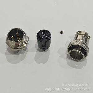 Connecteur de câblage GX16M16 pour aviation, plaqué or, 2-10 broches, montage sur panneau, en alliage de zinc nickelé - Product Image 4