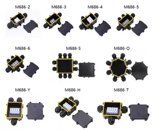 Ip68 conector de terminal de plástico eletrônico, 2-6 titulares externos caixa de junção de cabo à prova d' água para submersa 4m