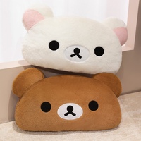 Adorable coussin en peluche en forme d'ours, tissu doux et moelleux, design bicolore, oreiller multifonction, cadeau chaleureux pour la maison pour les jeunes filles