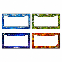 Cadres de plaque d'immatriculation en aluminium personnalisés et mobiles pour voitures (États-Unis et Canada) - 16x31cm - Décoration de voiture sur le thème de Diwali - Vente en gros
