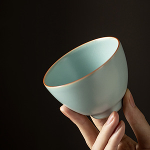 Taza de té de cerámica Ru Kiln con patrón craquelado, taza individual para degustación de té Kung Fu, taza maestra, origen Condado de Dehua - Product Image 2
