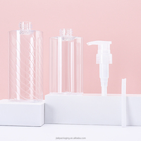 Bouteille de shampooing en plastique PETG de haute qualité, 350 ml, 450 ml, conteneur vide transparent avec pompe à lotion pour gel douche