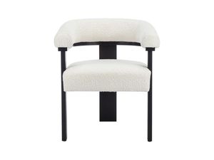<span class=keywords><strong>Chaise</strong></span> de salle à manger en tissu bouclé <span class=keywords><strong>beige</strong></span> magnifique avec pieds en métal <span class=keywords><strong>noir</strong></span>, design ergonomique du dossier pour la maison, les salles à manger - Product Image 5
