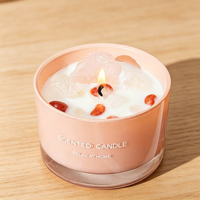 Bougie parfumée personnalisée avec logo, sans fumée, avec cristaux à l'intérieur, pour la fête des mères, la Saint-Valentin, cadeaux pour invités
