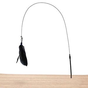 Juguete interactivo sostenible para gatos: varita con plumas, varilla de plástico, ventosa fuerte, mini campana y ratón de juguete que estimula la caza. - Product Image 2