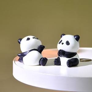 Panda Figurine Resin Craft Handmade Mini Animal Decor Home Desktop Gift - Product Image 3